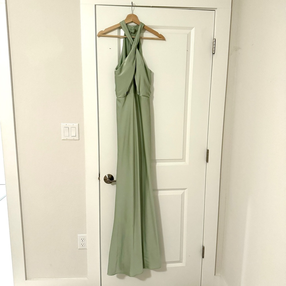 Kennedy Blue Dusty Sage Satin Zara Dress